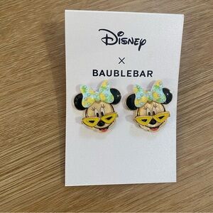 Disney x Baublebar Minnie Mouse Summer Earrings Sunglasses and Pineapple Bow NIB